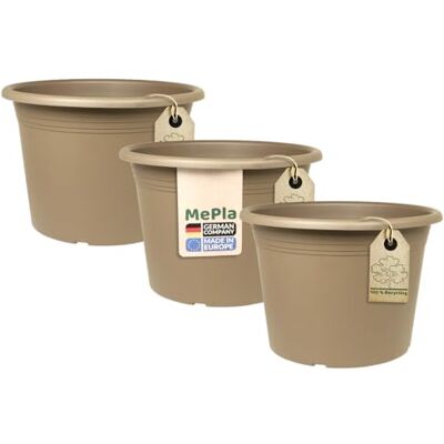 MePla 3 Stück Blumentopf Cilindro runder Pflanzkübel wetterfestes Pflanzgefäß UV-beständiger Blumenkübel Pflanzentopf Kübel Ø 30 Taupe MePla 3 Stück Blumentopf Cilindro runder Pflanzkübel wetterfestes Pflanzgefäß UV-beständiger Blumenkübel Pflanzentopf Kübel Ø 30 Taupe