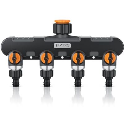 Brandson 4 Wege Verteiler Wasserhahn Wasserverteiler 3/4 Zoll Schlauchverteiler Gartenbewässerung verstärkte Metallgewinden Wasserschlauch Gartenschlauch Brandson 4 Wege Verteiler Wasserhahn Wasserverteiler 3/4 Zoll Schlauchverteiler Gartenbewässerung verstärkte Metallgewinden Wasserschlauch Gartenschlauch