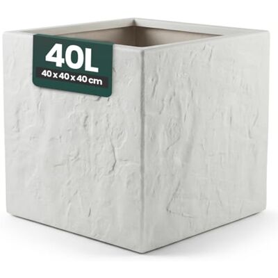 Kreher ® Pflanzkübel Anthrazit/Hellgrau Blumentopf Kunststoff Steinoptik frostfest & UV-beständig 30x30x30, 40x40x40, 60x30x30 cm 1er/2er Set Balkon Garten (1, Hellgrau, 40 x 40 x 40 cm) Kreher ® Pflanzkübel Anthrazit/Hellgrau Blumentopf Kunststoff Steinoptik frostfest & UV-beständig 30x30x30, 40x40x40, 60x30x30 cm 1er/2er Set Balkon Garten (1, Hellgrau, 40 x 40 x 40 cm)