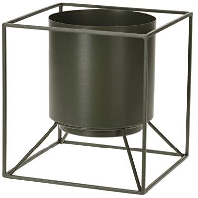 Spetebo Blumentopfständer aus Metall in 19cm Oliv grün moderner Planzenständer mit Topf Blumentopf Halter Pflanzen Ständer mit Übertopf Industrial Spetebo Blumentopfständer aus Metall in 19cm Oliv grün moderner Planzenständer mit Topf Blumentopf Halter Pflanzen Ständer mit Übertopf Industrial
