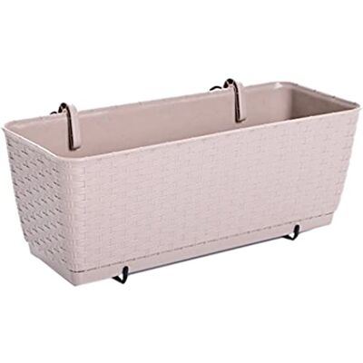 Unbekannt rg-vertrieb Blumenkasten Balkonkasten in Rattan-Optik Ratolla inkl. Halterungen & Untersetzer – Robuster Pflanzkasten Blumentopf für Balkongeländer 500 Mocca Unbekannt rg-vertrieb Blumenkasten Balkonkasten in Rattan-Optik Ratolla inkl. Halterungen & Untersetzer – Robuster Pflanzkasten Blumentopf für Balkongeländer 500 Mocca