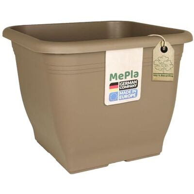MePla Blumentopf Pflanzkübel Quadrat 33x33 cm, Taupe, wetterfest aus UV-beständigem Kunststoff MePla Blumentopf Pflanzkübel Quadrat 33x33 cm, Taupe, wetterfest aus UV-beständigem Kunststoff
