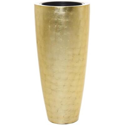 VIVANNO Pflanzkübel City Gold Hochglanz Fiberglas Blumenkübel Rund 100x47 Elegante Bodenvase aus Fiberglas mit Blattgold-Optik für Innenräume, inklusive praktischem Innentopf-Einsatz, 100 cm hoch VIVANNO Pflanzkübel City Gold Hochglanz Fiberglas Blumenkübel Rund 100x47 Elegante Bodenvase aus Fiberglas mit Blattgold-Optik für Innenräume, inklusive praktischem Innentopf-Einsatz, 100 cm hoch