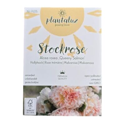 Plantaluz growing future Plantaluz Stockrose 'Queeny Salmon' Saatgut, 25 Korn, Blumensamen Gefüllte lachsrosa Blüten an kräftigen Blütenstielen – ideal für Bauerngärten, Beete, Rabatten und als Schnittblume Plantaluz growing future Plantaluz Stockrose 'Queeny Salmon' Saatgut, 25 Korn, Blumensamen Gefüllte lachsrosa Blüten an kräftigen Blütenstielen – ideal für Bauerngärten, Beete, Rabatten und als Schnittblume