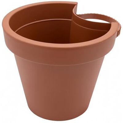 Spetebo Fallrohr Blumentopf 24 x 21 cm Terracotta Regenrohr Hänge Pflanztopf rund Kunststoff Pflanzkübel mit Befestigungsgurt Pflanzgefäß mit Entwässerungsloch Spetebo Fallrohr Blumentopf 24 x 21 cm Terracotta Regenrohr Hänge Pflanztopf rund Kunststoff Pflanzkübel mit Befestigungsgurt Pflanzgefäß mit Entwässerungsloch