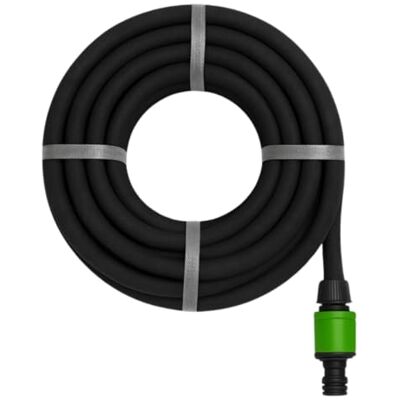 Kinzo Tropfschlauch 15M Ø14mm – Gartenschlauch mit 3 Kupplungen – Wassersparender Gartenschlauch für Sprühsystem – Schwarzer Schlauch Kinzo Tropfschlauch 15M Ø14mm – Gartenschlauch mit 3 Kupplungen – Wassersparender Gartenschlauch für Sprühsystem – Schwarzer Schlauch