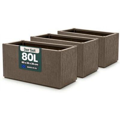 Kreher XL Pflanzkasten Kunststoff (breit, Taupe, 3X) Blumenkasten mit Drainage, UV- und frostbeständig für Garten, Balkon und Terrasse; wetterfest das ganze Jahr Kreher XL Pflanzkasten Kunststoff (breit, Taupe, 3X) Blumenkasten mit Drainage, UV- und frostbeständig für Garten, Balkon und Terrasse; wetterfest das ganze Jahr
