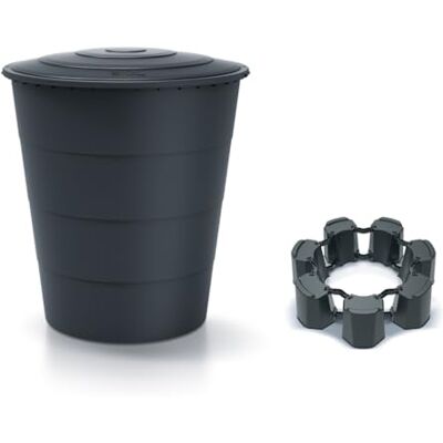 Kreher XXL Regentonne Smooth 510 L (Anthrazit, mit Deckel und Monoblock) Regenwassertank aus Kunststoff im runden, zeitlos modernen Design, spart Wasser bei der Gartenbewässerung Kreher XXL Regentonne Smooth 510 L (Anthrazit, mit Deckel und Monoblock) Regenwassertank aus Kunststoff im runden, zeitlos modernen Design, spart Wasser bei der Gartenbewässerung