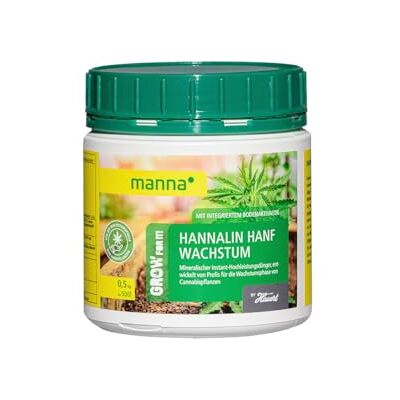 Manna Hannalin Wachstum 500 g Profi Nährsalz für die Wachstumsphase der Hanfpflanze 500 g für 500 Liter Gießwasser Manna Hannalin Wachstum 500 g Profi Nährsalz für die Wachstumsphase der Hanfpflanze 500 g für 500 Liter Gießwasser