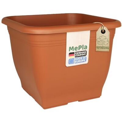 MePla Blumentopf Pflanzkübel Quadrat 23x23 cm, Terrakotta, wetterfest aus UV-beständigem Kunststoff MePla Blumentopf Pflanzkübel Quadrat 23x23 cm, Terrakotta, wetterfest aus UV-beständigem Kunststoff