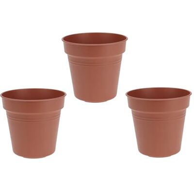 PROGARDEN Blumentopf Pflanzenkübel 13x14cm Kunststoff 3er Set Pflanzgefäß Pflanzkübel Blumenkübel Blumenübertopf Deko Garten Pflanzentopf Braun PROGARDEN Blumentopf Pflanzenkübel 13x14cm Kunststoff 3er Set Pflanzgefäß Pflanzkübel Blumenkübel Blumenübertopf Deko Garten Pflanzentopf Braun