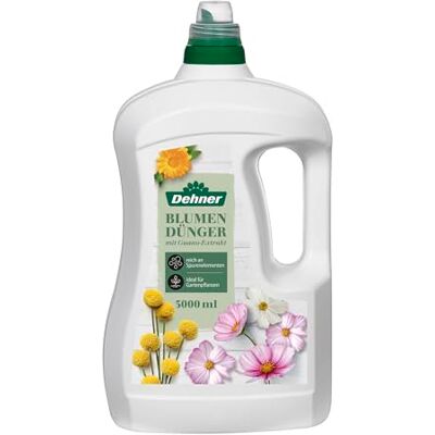 Dehner Blumendünger mit Guanoextrakt, hochwertiger Flüssigdünger, Dünger für Gartenpflanzen / Zimmerpflanzen, organisch mineralischer NPK-Dünger, mit Spurennährstoffen, 3 l, für ca. 450 l Dehner Blumendünger mit Guanoextrakt, hochwertiger Flüssigdünger, Dünger für Gartenpflanzen / Zimmerpflanzen, organisch mineralischer NPK-Dünger, mit Spurennährstoffen, 3 l, für ca. 450 l