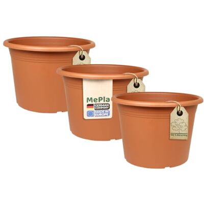 MePla 3 Stück Blumentopf Cilindro runder Pflanzkübel wetterfestes Pflanzgefäß UV-beständiger Blumenkübel Pflanzentopf Kübel Ø 30 Terracotta MePla 3 Stück Blumentopf Cilindro runder Pflanzkübel wetterfestes Pflanzgefäß UV-beständiger Blumenkübel Pflanzentopf Kübel Ø 30 Terracotta