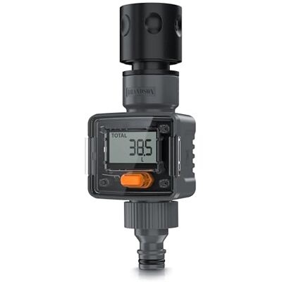 Brandson Digitaler Wasserzähler – Wasseruhr für den Gartenschlauch – 3/4 Zoll 4 Modi zur Kontrolle des Wasserverbrauchs Wassermengenzähler Durchflussmesser Innen- und Außeneinsatz – IPX6 Brandson Digitaler Wasserzähler – Wasseruhr für den Gartenschlauch – 3/4 Zoll 4 Modi zur Kontrolle des Wasserverbrauchs Wassermengenzähler Durchflussmesser Innen- und Außeneinsatz – IPX6