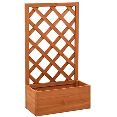 vidaXL Tannenholz Massiv Garten Spalier mit Blumenkasten Pflanzkasten Rankhilfe Rankkasten Rankgitter Blumenständer Blumenkübel Orange 50x25x90cm vidaXL Tannenholz Massiv Garten Spalier mit Blumenkasten Pflanzkasten Rankhilfe Rankkasten Rankgitter Blumenständer Blumenkübel Orange 50x25x90cm