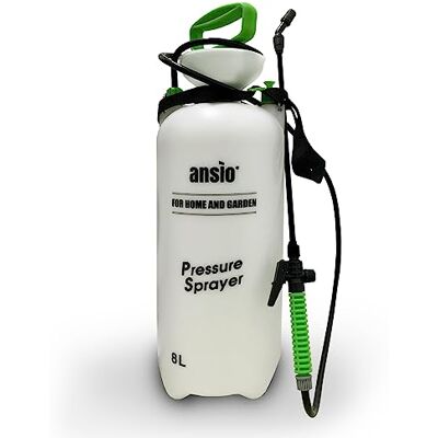 ANSIO Drucksprüher 8 liter, Pflanzensprüher, Gartenspritze, Pumpsprühflasche für Pflanzen, ideal für Bumensprüher, Unkrautspritze, Pflanzenschutz-Wasserspritze ANSIO Drucksprüher 8 liter, Pflanzensprüher, Gartenspritze, Pumpsprühflasche für Pflanzen, ideal für Bumensprüher, Unkrautspritze, Pflanzenschutz-Wasserspritze