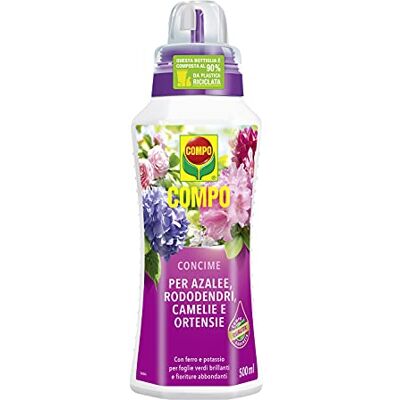 Compo DÜNGER für 500 ML PACKUNG ACIDOPHILEN PFLANZEN Formel mit saurem pH-Wert mit aktivem Eisen: bewahrt die hellgrüne Farbe des Blattes und verhindert Chlorose Compo DÜNGER für 500 ML PACKUNG ACIDOPHILEN PFLANZEN Formel mit saurem pH-Wert mit aktivem Eisen: bewahrt die hellgrüne Farbe des Blattes und verhindert Chlorose