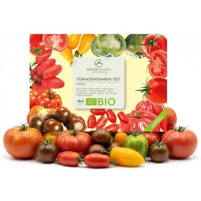 growgreens BIO Tomatensamen Set mit 10 Sorten Tomaten Samen Anzuchtset aus biologischem Anbau ideal für Terrasse, Balkon & Garten growgreens BIO Tomatensamen Set mit 10 Sorten Tomaten Samen Anzuchtset aus biologischem Anbau ideal für Terrasse, Balkon & Garten