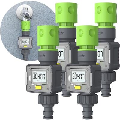 Royal Gardineer Wasserzähler Schlauch: 4er-Set Digitaler Wasserzähler für Gartenschläuche, 4 Zähleranzeigen (Wasserhahn, Mini, Messer) Royal Gardineer Wasserzähler Schlauch: 4er-Set Digitaler Wasserzähler für Gartenschläuche, 4 Zähleranzeigen (Wasserhahn, Mini, Messer)