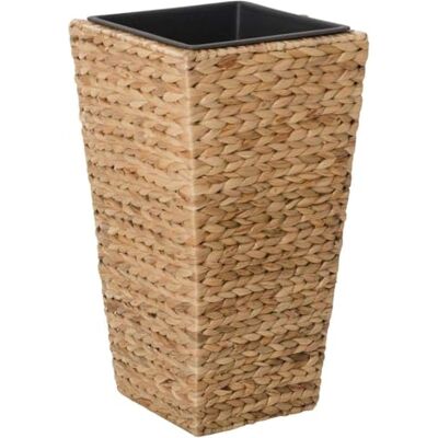 VIVANNO Pflanzkübel Wasserhyazinthe Natur Eckig 60x28x28cm Blumentopf Handgeflochtener hoher Pflanzen-Kübel mit Einsatz, dekorative Rattan-Holzoptik, schmaler Übertopf für den Innenbereich VIVANNO Pflanzkübel Wasserhyazinthe Natur Eckig 60x28x28cm Blumentopf Handgeflochtener hoher Pflanzen-Kübel mit Einsatz, dekorative Rattan-Holzoptik, schmaler Übertopf für den Innenbereich