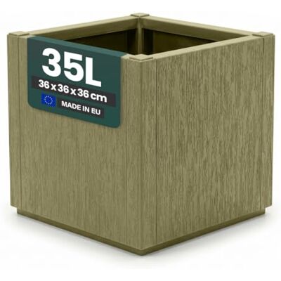 Kreher ® XL Pflanzkasten & Blumenkasten aus Kunststoff, UV- & frostbeständig, mit Drainage, für Garten, Balkon & Terrasse (1 Stück Pflanzkasten (schmale Version) in Olivgrün) Kreher ® XL Pflanzkasten & Blumenkasten aus Kunststoff, UV- & frostbeständig, mit Drainage, für Garten, Balkon & Terrasse (1 Stück Pflanzkasten (schmale Version) in Olivgrün)