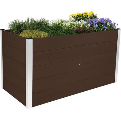 dobar ® XXL Hochbeet aus WPC – WPC Pflanzkasten mit Aluminium-Kanten – Großes Gartenbeet mit Bodenkontakt – Pflegeleichtes Holz-Kunststoff Hochbeet 700 L– 150x70x75 cm Dunkelbraun dobar ® XXL Hochbeet aus WPC – WPC Pflanzkasten mit Aluminium-Kanten – Großes Gartenbeet mit Bodenkontakt – Pflegeleichtes Holz-Kunststoff Hochbeet 700 L– 150x70x75 cm Dunkelbraun