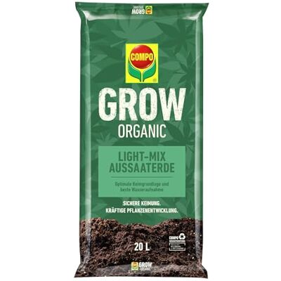 Compo Grow Organic Light-Mix Erde Aussaaterde mit lockerer, luftiger Struktur für den Anbau von Spezialkulturen im Indoor- & Outdoor-Bereich 20 L Compo Grow Organic Light-Mix Erde Aussaaterde mit lockerer, luftiger Struktur für den Anbau von Spezialkulturen im Indoor- & Outdoor-Bereich 20 L