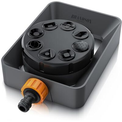 Brandson – Garten Viereckregner 3/4 Zoll Rasensprenger für große Flächen 8 Sprühmuster Schnellkupplungsadapter für Garten Rasen Pflanzen Beete Brandson – Garten Viereckregner 3/4 Zoll Rasensprenger für große Flächen 8 Sprühmuster Schnellkupplungsadapter für Garten Rasen Pflanzen Beete