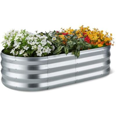 Amazon Hochbeet für Garten und Balkon, Verzinkter Stahl, 121,8cm x 61cm x 31,2cm, Silber Amazon Hochbeet für Garten und Balkon, Verzinkter Stahl, 121,8cm x 61cm x 31,2cm, Silber