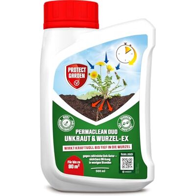 PROTECT GARDEN Permaclean Duo Unkrautvernichter & Wurzel Ex, 500 ml Zweifachwirkung gegen Unkräuter, Ungräser, Algen & Moose – ohne Glyphosat, nicht bienengefährlich, für Wege & Zierpflanzen PROTECT GARDEN Permaclean Duo Unkrautvernichter & Wurzel Ex, 500 ml Zweifachwirkung gegen Unkräuter, Ungräser, Algen & Moose – ohne Glyphosat, nicht bienengefährlich, für Wege & Zierpflanzen