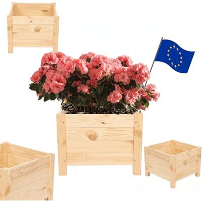 MODO24 Blumenkasten Holz Pflanzkübel Kiefer 31x40x40 cm, Natur FSC-Zertifizierte Blumenkästen & Pflanzkübel mit Rankhilfe, Dekorativer Pflanzkasten & Rankgitter Garten, Terrasse & Balkon MODO24 Blumenkasten Holz Pflanzkübel Kiefer 31x40x40 cm, Natur FSC-Zertifizierte Blumenkästen & Pflanzkübel mit Rankhilfe, Dekorativer Pflanzkasten & Rankgitter Garten, Terrasse & Balkon