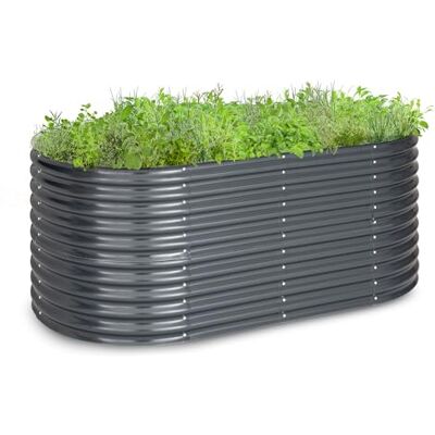 blumfeldt Hochbeet, Großes Kräuterbeet Einfacher Aufbau, Hochbeet Garten & Balkon, Freistehendes Gemüsebeet für Blumen, Obst & Gemüse, aus Metall, Gartenbeet 200 x 80 x 100 cm, Grau blumfeldt Hochbeet, Großes Kräuterbeet Einfacher Aufbau, Hochbeet Garten & Balkon, Freistehendes Gemüsebeet für Blumen, Obst & Gemüse, aus Metall, Gartenbeet 200 x 80 x 100 cm, Grau
