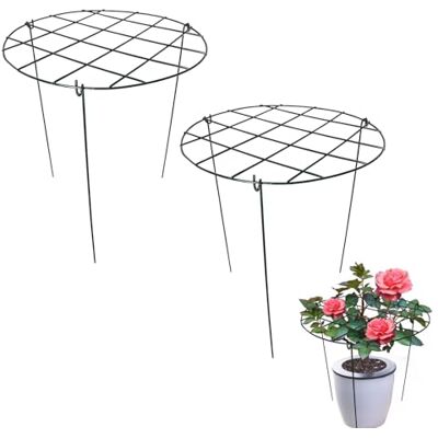 S-SNAIL-OO 2 Stück runde Pfingstrosen-Käfige und Stützen wachsen durch Gitter, 45,7 cm Höhe, Pflanzenstützstab für kleine Pflanzen, Blumen, Gemüse (2 Stück 45,7 cm) S-SNAIL-OO 2 Stück runde Pfingstrosen-Käfige und Stützen wachsen durch Gitter, 45,7 cm Höhe, Pflanzenstützstab für kleine Pflanzen, Blumen, Gemüse (2 Stück 45,7 cm)