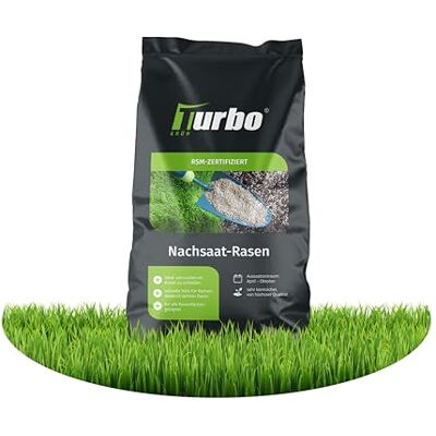 TURBOGRUEN turbogrün® Rasensamen Nachsaat für 150 m² schnellkeimende Grassamen RSM Qualität für Frühjahr und Herbst ideal zum Schließen von Lücken und für eine dichte, schnelle und gleichmäßige Nachsaat TURBOGRUEN turbogrün® Rasensamen Nachsaat für 150 m² schnellkeimende Grassamen RSM Qualität für Frühjahr und Herbst ideal zum Schließen von Lücken und für eine dichte, schnelle und gleichmäßige Nachsaat