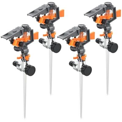 Brandson 4 x Impulsregner Kreis- und Sektorenregner 3/4 Zoll Rasensprenger mit Pulsation – rotierend – Schnellanschluss – große Flächen bis 200 m2 – Garten Rasensprinkler Brandson 4 x Impulsregner Kreis- und Sektorenregner 3/4 Zoll Rasensprenger mit Pulsation – rotierend – Schnellanschluss – große Flächen bis 200 m2 – Garten Rasensprinkler