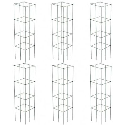 Generic 6 Stück Tomatenkäfige aus Stahl, quadratische grüne Pflanzenstützen für Gartenpflanzen Generic 6 Stück Tomatenkäfige aus Stahl, quadratische grüne Pflanzenstützen für Gartenpflanzen