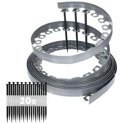 GARDENIX LineBORDER - Flexibler Kunststoffrand - 10m, Grau GARDENIX LineBORDER - Flexibler Kunststoffrand - 10m, Grau
