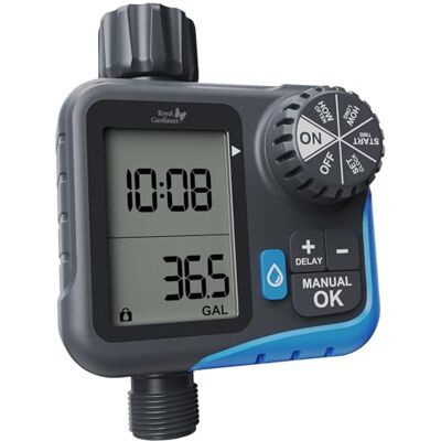 Royal Gardineer Garten Bewässerungsuhr: Digitaler 2in1-Bewässerungscomputer und -Wasserzähler, 3/4"-Anschluss (Bewässerungssysteme Garten, Wassermengenzähler, Digitale) Royal Gardineer Garten Bewässerungsuhr: Digitaler 2in1-Bewässerungscomputer und -Wasserzähler, 3/4"-Anschluss (Bewässerungssysteme Garten, Wassermengenzähler, Digitale)