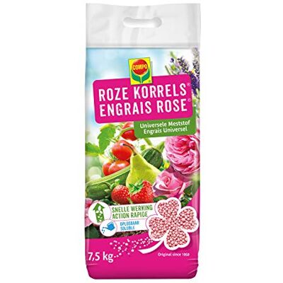 COMPO Rosa Granulat Universaldünger Schnellwirkend löslich für Blumen, Pflanzen, Gemüse und Früchte, 7,5 kg COMPO Rosa Granulat Universaldünger Schnellwirkend löslich für Blumen, Pflanzen, Gemüse und Früchte, 7,5 kg