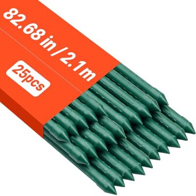 VEVOR Rankhilfe, 25er-Pack, Pflanzstab ⌀11x2100 mm, kunststoffbeschichtete Metall-Tomatenstäbe, Pflanzenstütze mit spitzem Ende & rutschfesten Noppen für den Anbau von Kletterpflanzen & Gemüse VEVOR Rankhilfe, 25er-Pack, Pflanzstab ⌀11x2100 mm, kunststoffbeschichtete Metall-Tomatenstäbe, Pflanzenstütze mit spitzem Ende & rutschfesten Noppen für den Anbau von Kletterpflanzen & Gemüse
