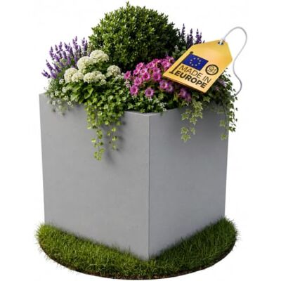 Ondis24 Pflanzkübel Vulkan Basalt 50, Blumentopf 50 x 50 cm, Garten Blumenkübel, Schiefer Optik Pflanzkübel mit Wasserspeicher, Pflanzenkasten hoch, Winterfest Ondis24 Pflanzkübel Vulkan Basalt 50, Blumentopf 50 x 50 cm, Garten Blumenkübel, Schiefer Optik Pflanzkübel mit Wasserspeicher, Pflanzenkasten hoch, Winterfest