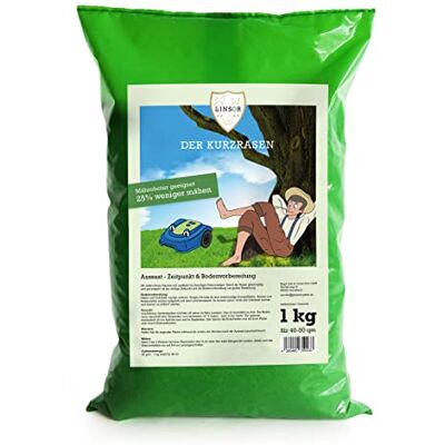 Linsor Kurzrasen Rasensamen 1kg Schnellkeimend & Kurzwüchsig Robuster Sport- und Spielrasen für 40m², weniger mähen, für Sonne und Schatten, ideale Rasennachsaat aus Deutschland Linsor Kurzrasen Rasensamen 1kg Schnellkeimend & Kurzwüchsig Robuster Sport- und Spielrasen für 40m², weniger mähen, für Sonne und Schatten, ideale Rasennachsaat aus Deutschland
