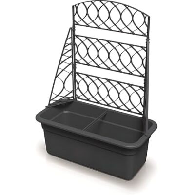 Kreher XL Rankgitter mit Pflanzkasten, Spalier in Anthrazit (3) Aus robustem Kunststoff, Maße B x T x H 58 x 28,8 x 80 cm. Für Garten, Terrasse und Balkon. Kreher XL Rankgitter mit Pflanzkasten, Spalier in Anthrazit (3) Aus robustem Kunststoff, Maße B x T x H 58 x 28,8 x 80 cm. Für Garten, Terrasse und Balkon.