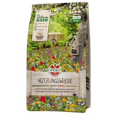 Sperli Nützlingswiese 88695, Rasensamen mit Blumen, Kräutern und Gräsern 250 g für 25 m², artenreiche Mischung, Lebensraum für Insekten und Kleintiere, biologische Schädlingsbekämpfung, mehrjährig Sperli Nützlingswiese 88695, Rasensamen mit Blumen, Kräutern und Gräsern 250 g für 25 m², artenreiche Mischung, Lebensraum für Insekten und Kleintiere, biologische Schädlingsbekämpfung, mehrjährig