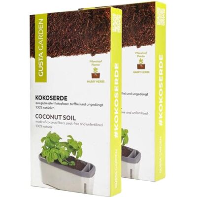 GUSTA GARDEN Harry Herbs Kokoserde 800g ergibt 10 Liter Pflanzenerde 100 % torffrei Anzuchterde Aufzucht GUSTA GARDEN Harry Herbs Kokoserde 800g ergibt 10 Liter Pflanzenerde 100 % torffrei Anzuchterde Aufzucht