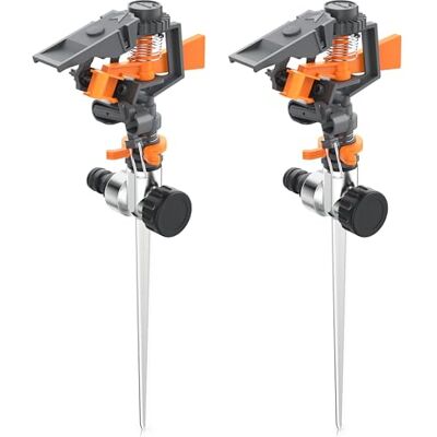 Brandson 2 x Impulsregner Kreis- und Sektorenregner 3/4 Zoll Rasensprenger mit Pulsation – rotierend – mit Adapter Schnellkupplung – große Flächen bis 200 m2 – Garten Rasensprinkler bis 16m Brandson 2 x Impulsregner Kreis- und Sektorenregner 3/4 Zoll Rasensprenger mit Pulsation – rotierend – mit Adapter Schnellkupplung – große Flächen bis 200 m2 – Garten Rasensprinkler bis 16m
