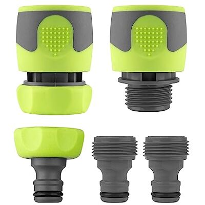 Flexzilla HFZGAK14 Gartenschlauch-Schnellverbindungen, 5-teiliges Kupplungs- und Stecker-Set, ZillaGreen Flexzilla HFZGAK14 Gartenschlauch-Schnellverbindungen, 5-teiliges Kupplungs- und Stecker-Set, ZillaGreen