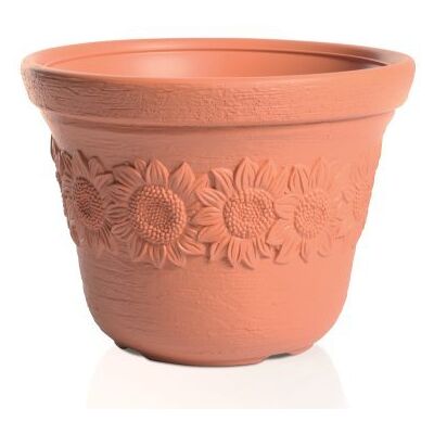 Unbekannt Pflanztopf Blumentopf Pflanzkübel Blumenkübel Kunststoff mit Sonnenblumen-Motiv, Wetterfester Pflanztopf für Garten & Balkon Suny Terrakotta 5 Größen (46) Unbekannt Pflanztopf Blumentopf Pflanzkübel Blumenkübel Kunststoff mit Sonnenblumen-Motiv, Wetterfester Pflanztopf für Garten & Balkon Suny Terrakotta 5 Größen (46)
