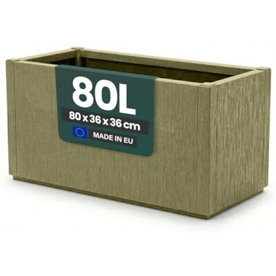 Kreher ® XL Pflanzkasten & Blumenkasten aus Kunststoff, UV- & frostbeständig, mit Drainage, für Garten, Balkon & Terrasse (1 Stück Pflanzkasten (breite Version) in Olivgrün) Kreher ® XL Pflanzkasten & Blumenkasten aus Kunststoff, UV- & frostbeständig, mit Drainage, für Garten, Balkon & Terrasse (1 Stück Pflanzkasten (breite Version) in Olivgrün)