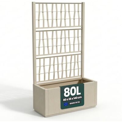 Kreher XL Rankgitter Kunststoff (Spalier mit Pflanzkasten, Beige) Rankhilfe für Kletterpflanzen, 80 x 36 x 140 cm, UV-, witterungs- und frostbeständig, für Garten, Terrasse und Balkon Kreher XL Rankgitter Kunststoff (Spalier mit Pflanzkasten, Beige) Rankhilfe für Kletterpflanzen, 80 x 36 x 140 cm, UV-, witterungs- und frostbeständig, für Garten, Terrasse und Balkon